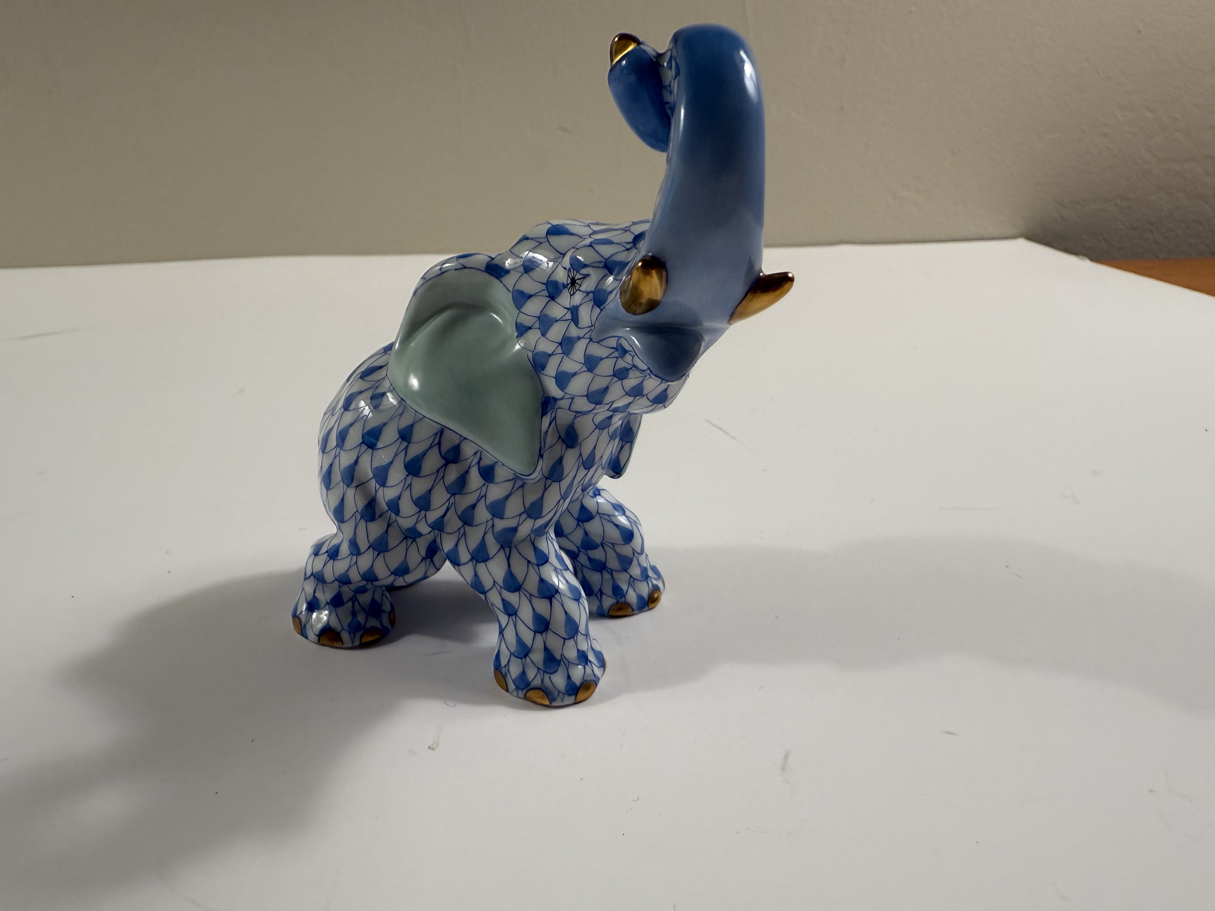 Herend Blue Fishnet Elephant
